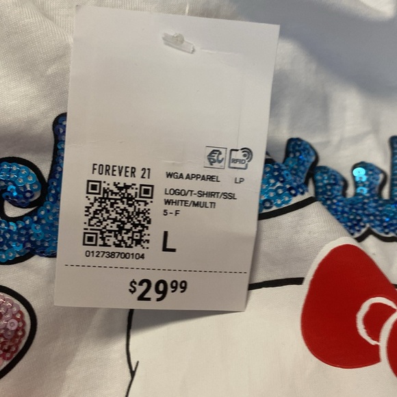 Forever 21, NWT, Hello Kitty & Friends Beach Tee Cover Up, Sz Large - Picture 7 of 8